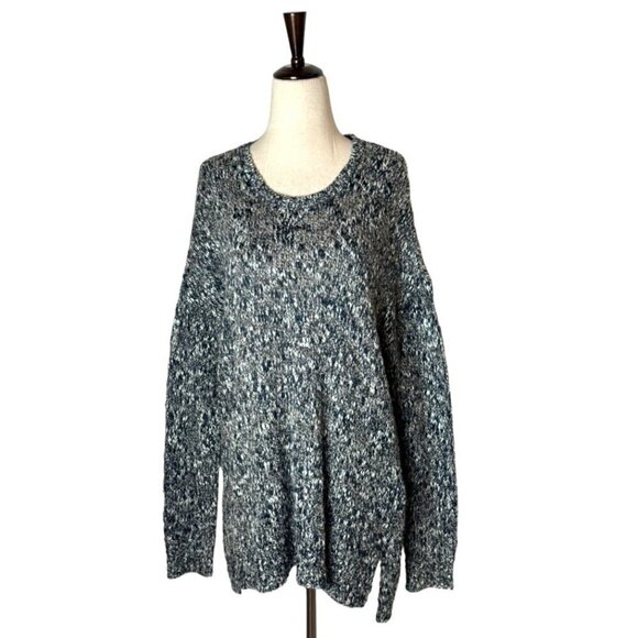 Tribal Black And White Knit Crew Neck Long Sleeve Hi Low Sweater Size M‎ NWT - Picture 1 of 11